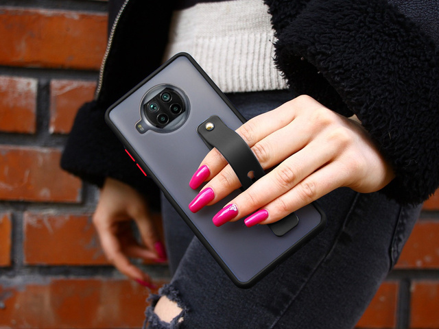 Alogy Etui na telefon bumper case z paskiem do Xiaomi Mi 10T Lite Czarne