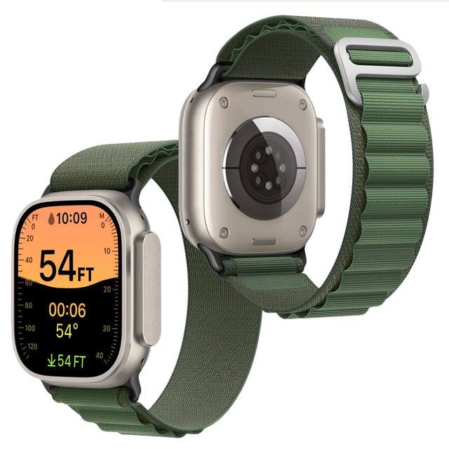 Alogy Pasek nylonowy Sport Strap do zegarka do Apple Watch 4/5/6/7/8/SE/Ultra (42/44/45/49mm) Zielony
