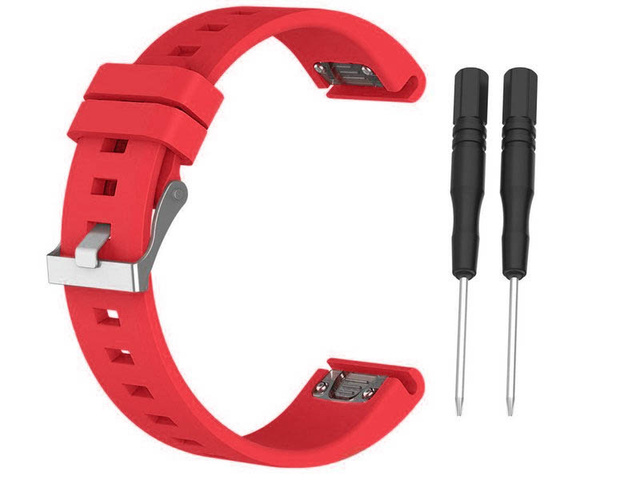 Gumowy pasek Alogy karbon do Garmin Fenix 5/5 Plus/6/6 Pro Malinowy