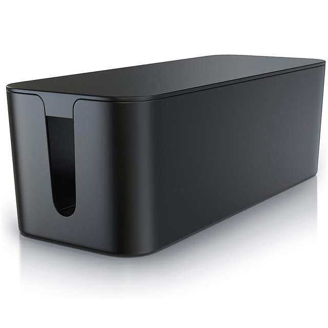 Alogy Cable Organizer Storage Box S 23cm Organizer biurkowy pojemnik pudełko na kable listwy Czarny