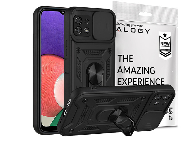 Alogy Camshield Stand Ring Etui obudowa z osłonką na aparat do Samsung Galaxy A22 5G