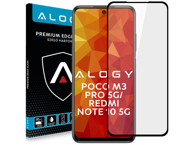 Alogy Szkło na ekran Full Glue CF do Poco M3 Pro 5G/ Redmi Note 10 5G Czarne