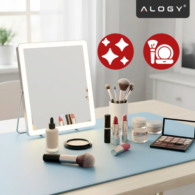 Podkładka na biurko 80×40 cm – antypoślizgowa mata ochronna z eleganckiej ekoskóry PU, pod mysz i klawiaturę, stylowa i trwała – Alogy WorkMat™ Niebieska