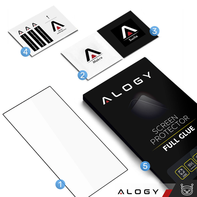 Alogy Szkło na ekran Full Glue case friendly do Samsung Galaxy S24 Ultra Czarne