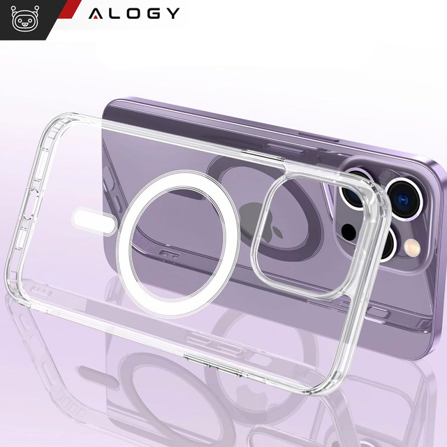 Alogy Etui na telefon do iPhone 15 Pro Hybrid Case do MagSafe magnetyczne Przezroczyste