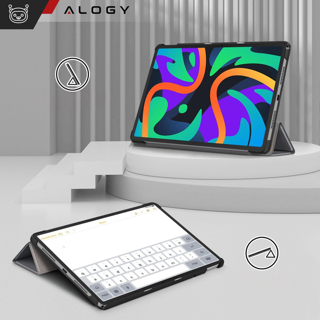 Etui do Lenovo Tab K11 / K11E 11”/ M11 10.95" TB330FU / TB330XU / TB331FC Book Case Cover z klapką obudowa futerał pokrowiec Alogy Szare + Rysik