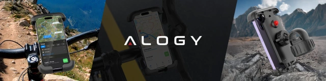 Uchwyt rowerowy do telefonu 4.7–6.8" – regulowany, obrót 360°, stabilne mocowanie na kierownicę roweru i motocykla – Alogy Sport Pro-Fit™ Czarny