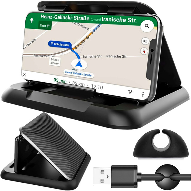 Alogy Carbon Car Holder Uchwyt samochodowy na telefon GPS na deskę rozdzielczą 6.8 cali