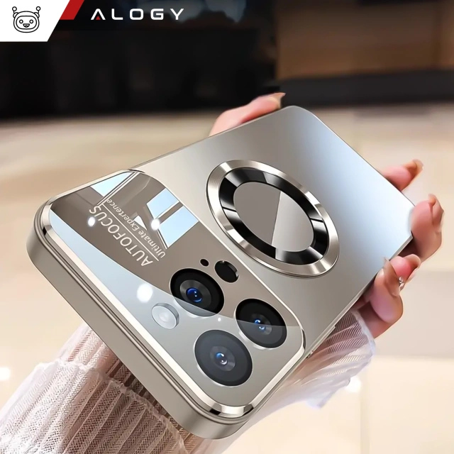 Etui do Apple iPhone 16 Pro Max obudowa Alogy MagSafe LuxeShield™ Case z ochroną obiektywów do MagSafe Titanium + Szkło hartowane