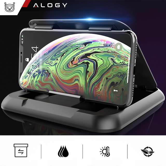 Alogy Carbon Car Holder Uchwyt samochodowy na kokpit deskę do auta podstawka na telefon do 6.8 cali GPS Czarny