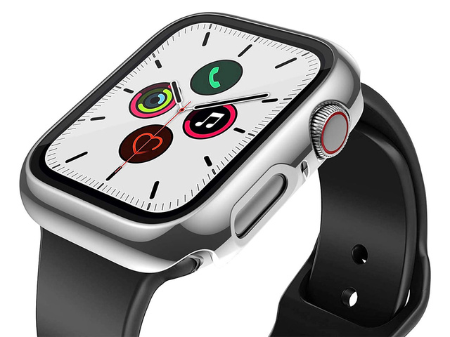 Alogy Etui do smartwatcha nakładka ze szkłem do Watch 4/5/6/SE 40mm Srebrna