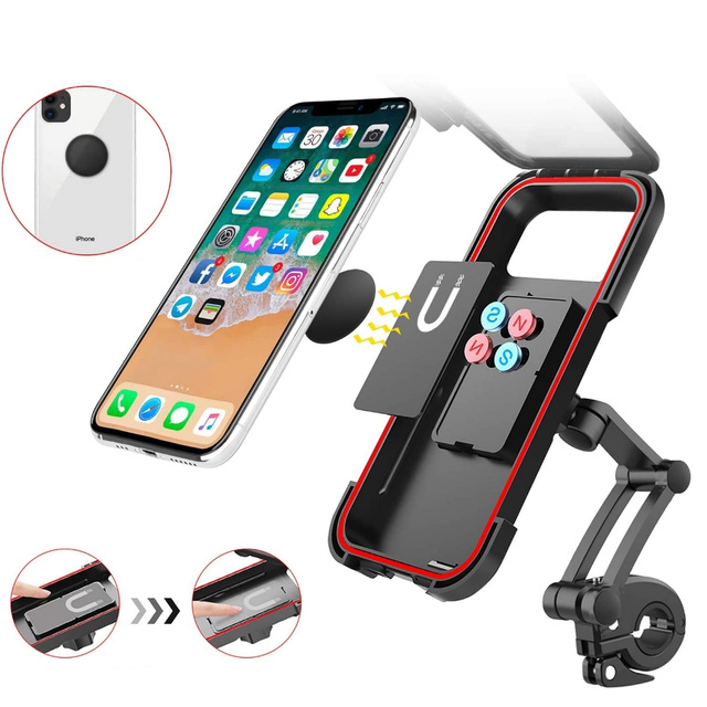 Alogy Uchwyt na rower wodoszczelny Waterproof Bicycle Phone Holder na kierownicę do telefonu Czarny