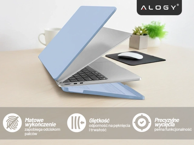 Etui do Apple Macbook Air 15 2023-2025 (M2/M3/M4) – elastyczna, matowa obudowa ochronna, lekka i odporna – Alogy AirGuard™ Lawendowy