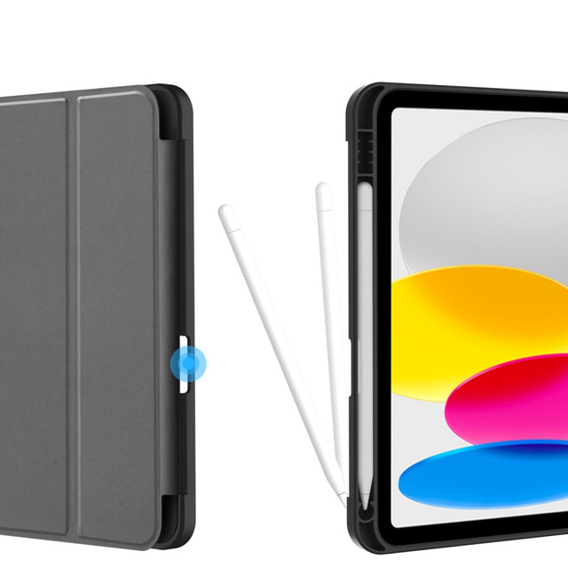 Etui ochronne Alogy Book Cover Pencil Case obudowa z miejscem na rysik do Apple iPad Air 4 2020 / Air 5 2022 10.9" Czarne + Szkło