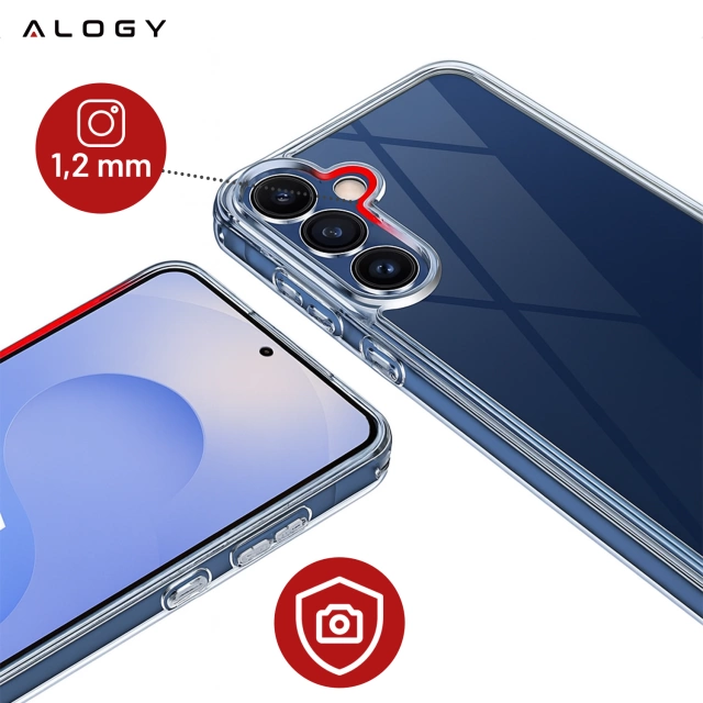 Etui Przezroczyste do Samsung Galaxy S25, Podwyższone Krawędzie, Idealne Dopasowanie, PC + TPU, Alogy HybridShield™ Case
