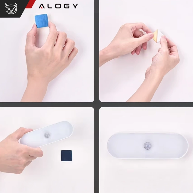 Lampka nocna Alogy Sensor Lamp z czujnikiem ruchu 14cm lampa szafkowa biurkowa na magnes Biała
