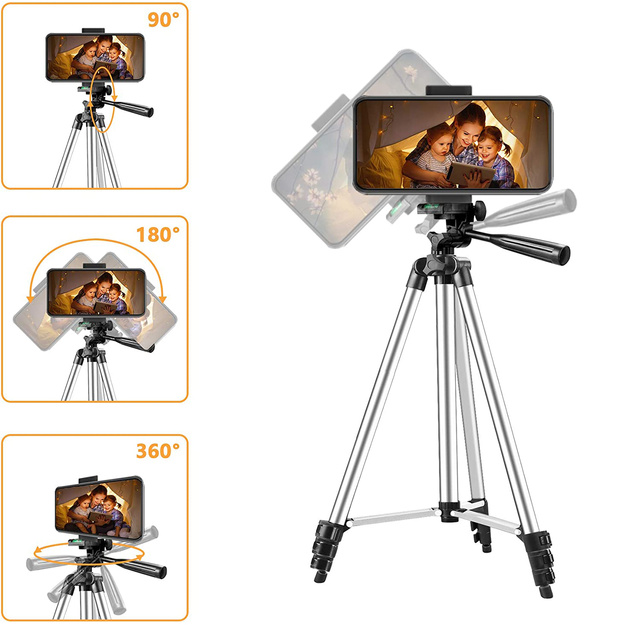 Alogy Statyw tripod lekki z pilotem i torbą do smartfona na aparat 105cm