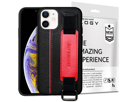 Alogy Etui na telefon obudowa Leather Case do Apple iPhone 12 Mini Czarne