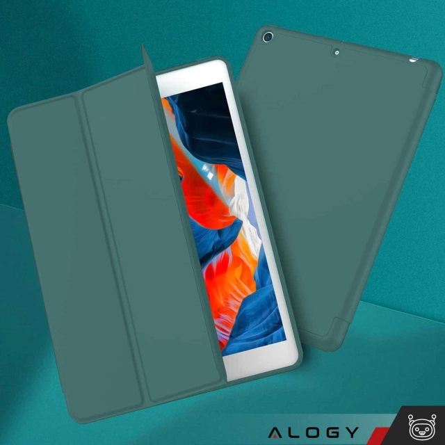 Alogy Etui na tablet Cheap Book Cover TPU + Pencil Space do Apple iPad 10.2 7/8/9Gen 2019/2020/2021 Zielone