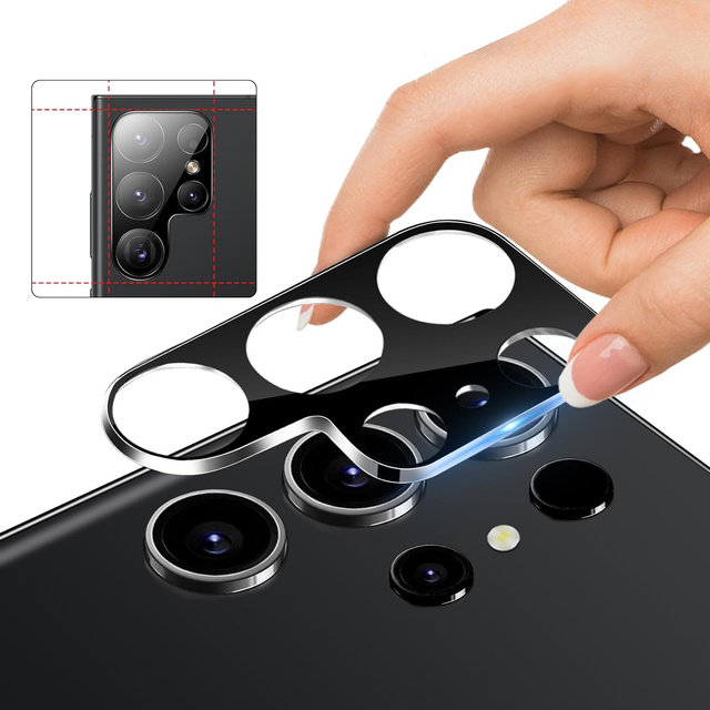 Alogy Metal Lens Metalowa osłonka do Samsung Galaxy S24 Ultra ochronna na wyspe aparat obiektyw Czarna
