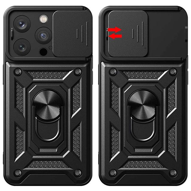 Alogy Etui ochronne Camshield Stand Ring z osłonką na aparat do iPhone 15 Pro Max