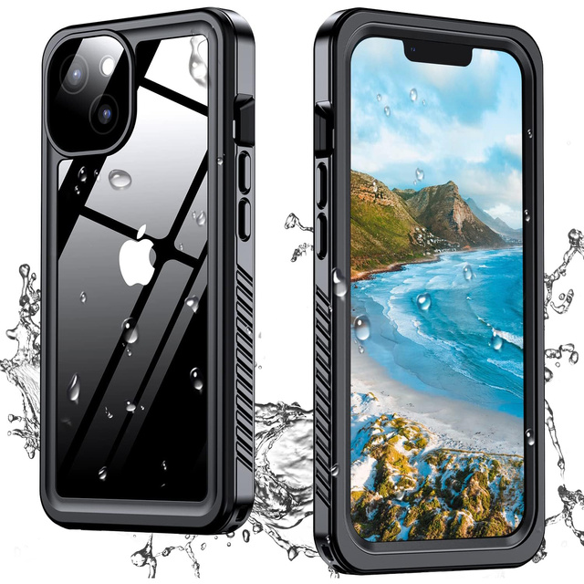 Alogy Etui do iPhone 14 wodoodporne pancerne 360 Case Hybrid ochrona aparatu obiektywów IP68 Waterproof czarne