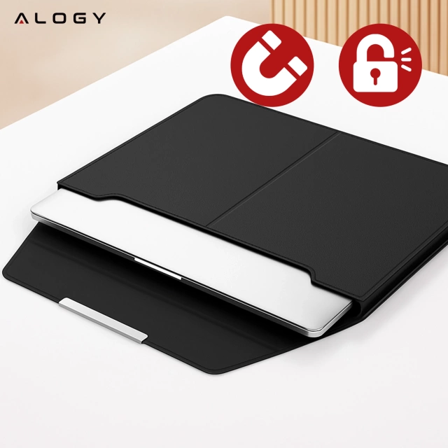 Torba na laptopa Alogy FlexCase Pro wielofunkcyjna rozkładana z podstawką i podkładką na myszkę do Macbooka 13/  14" Czarna