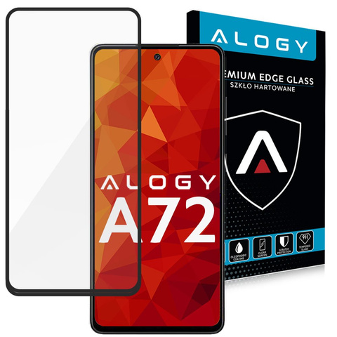 Alogy Szkło na ekran Full Glue case friendly do Samsung Galaxy A72 Czarne