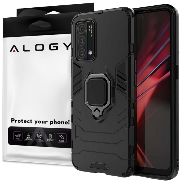 Alogy Etui na telefon Stand Ring Armor do Realme GT Master Edition Czarne