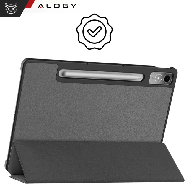 Etui ochronne do Lenovo Tab P12 12.7 TB-370 obudowa na tablet Alogy Book Cover Case Szare + szkło