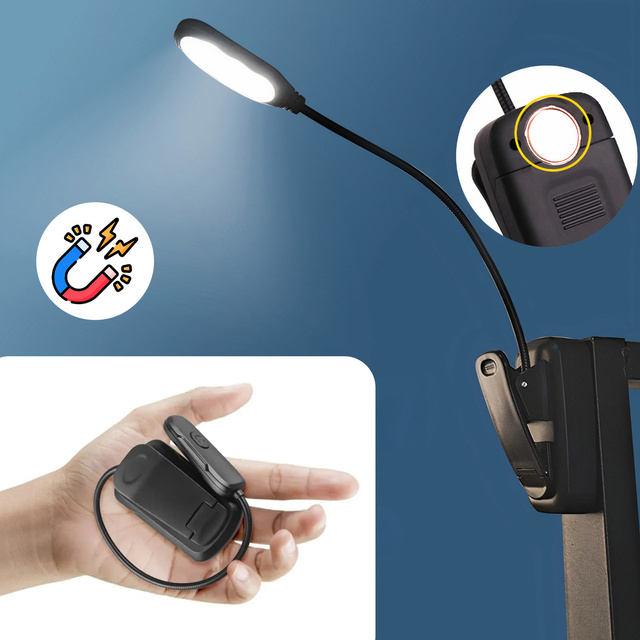 Lampka Alogy LED nocna na biurko biurkowa do czytania lampa regulowana bezprzewodowa micro USB czarna