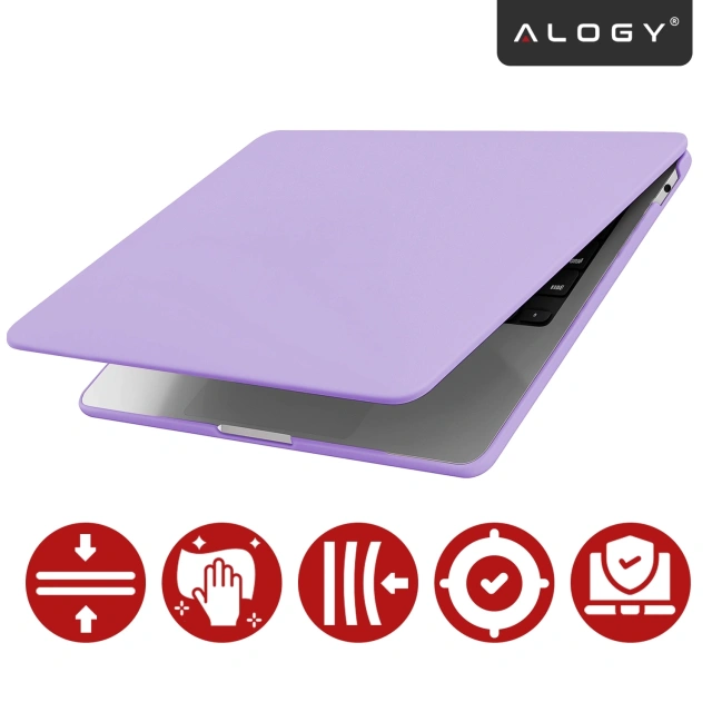 Etui do Apple MacBook Air 13 / 13.3" 2018–2021 (M1 A2337/A2179/A1932) – elastyczna, matowa obudowa ochronna, lekka i odporna – Alogy AirGuard™ Fioletowy