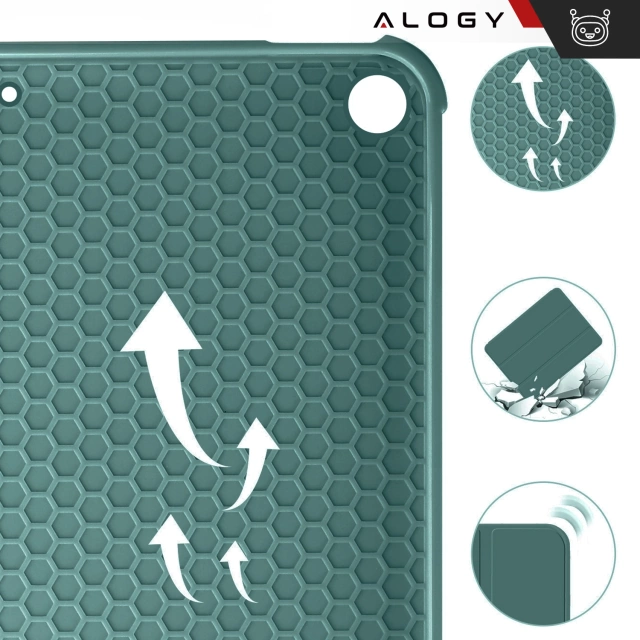 Alogy Etui na tablet Cheap Book Cover TPU + Pencil Space do Apple iPad 10.2 7/8/9Gen 2019/2020/2021 Zielone
