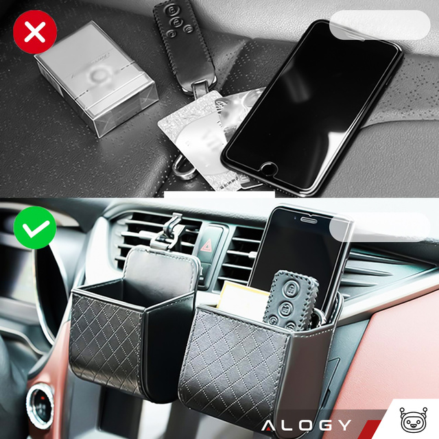 Alogy Organizer samochodowy Car Organizer Air Vent na kratkę do auta Czarny