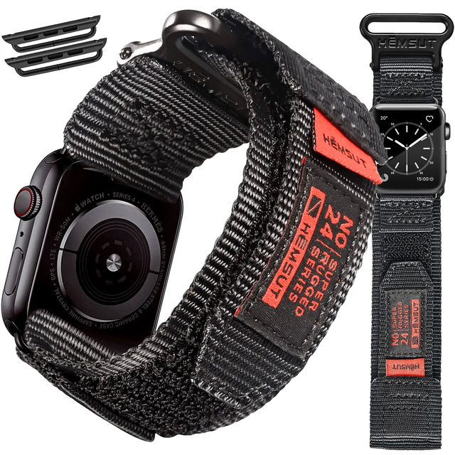 Alogy Pasek nylonowy Sport Strap na rzep do Apple Watch 1/2/3/4/5/6/7/8/SE (38/40/41mm) Niebiesko-szary