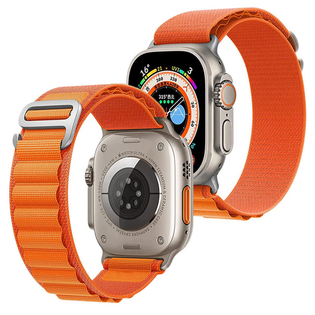 Alogy Pasek nylonowy Sport Strap do zegarka do Apple Watch 4/5/6/7/8/SE/Ultra (42/44/45/49mm) Pomarańczowy