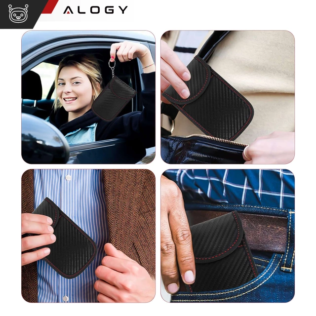 Alogy Antykradzieżowe etui na klucze pokrowiec blokujący sygnał 14x9.5cm
