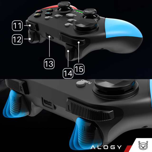 Gamepad Alogy Pad bezprzewodowy z uchwytem na telefon Gaming Set Czarny