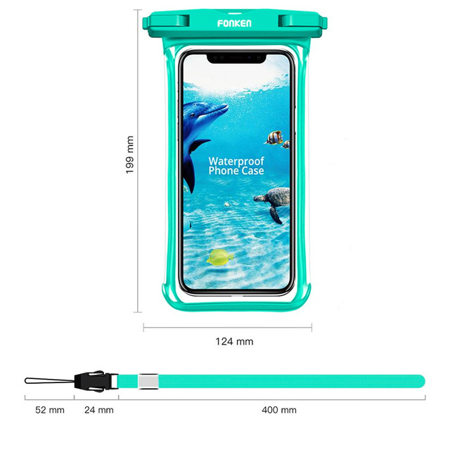 Etui na telefon Fonken wodoodporne wodoszczelne IPX8 6.5" Czarne