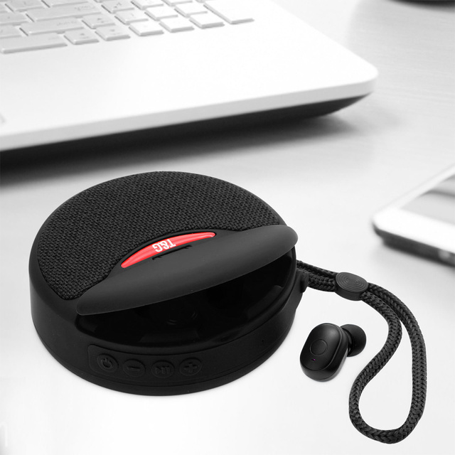 Alogy Zestaw grający 2w1 TWS przenośny Głośnik bezprzewodowy słuchawki Bluetooth BT Wodoodporny Czarny