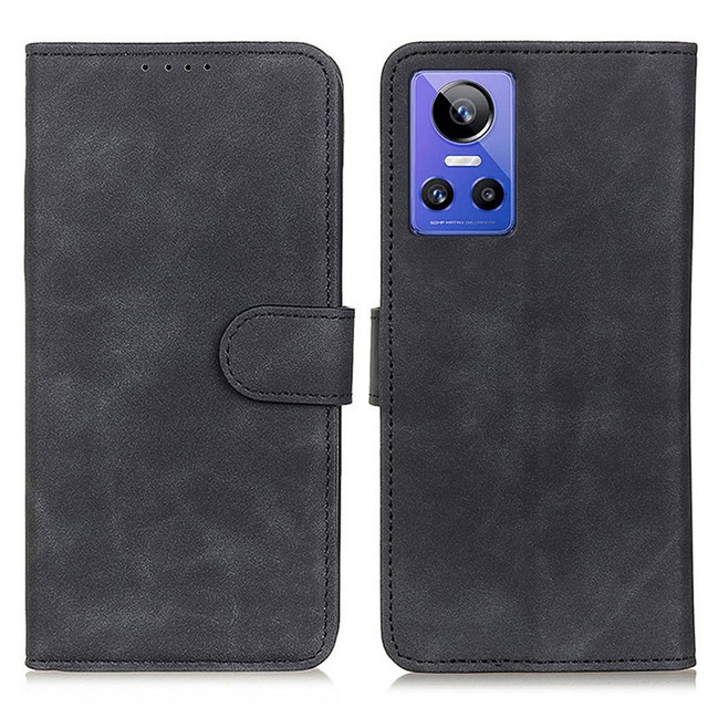 Alogy Etui na telefon z klapką magnetyczne portfel skórzane do Realme GT Neo 3 Global Czarne