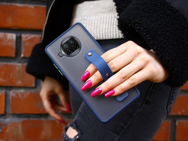 Alogy Etui na telefon bumper case z paskiem do Xiaomi Mi 10T Lite Granatowe