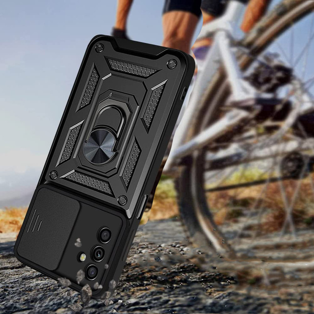 Alogy Etui na telefon Camshield Stand Ring z osłonką na aparat do Samsung Galaxy M52