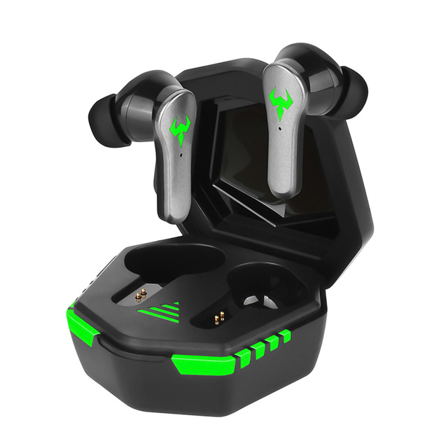 Alogy Słuchawki bezprzewodowe Bluetooth 5.2 TWS 9D EarPhones z stacją dokującą z mikrofonem PowerBank dla graczy Czarne