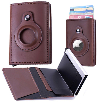 Alogy Portfel na dokumenty Smart Wallet z miejscem na AirTag na karty gotówkę Brązowy