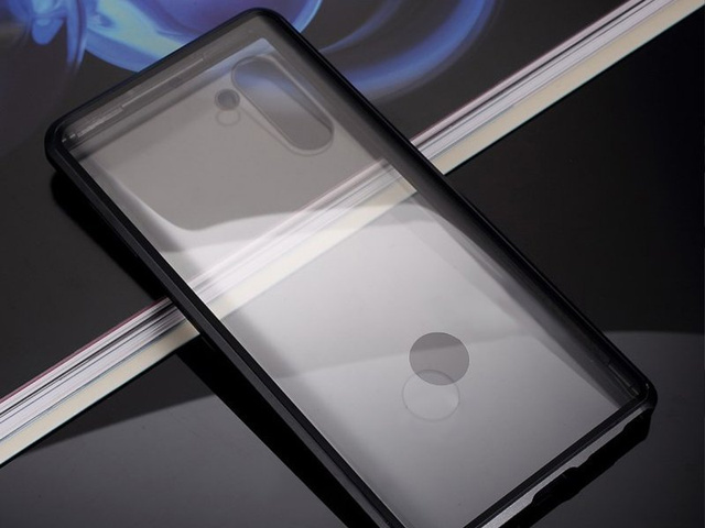 Etui na telefon magnetyczne Dr.Fit szklane do Galaxy Note 10 Srebrne