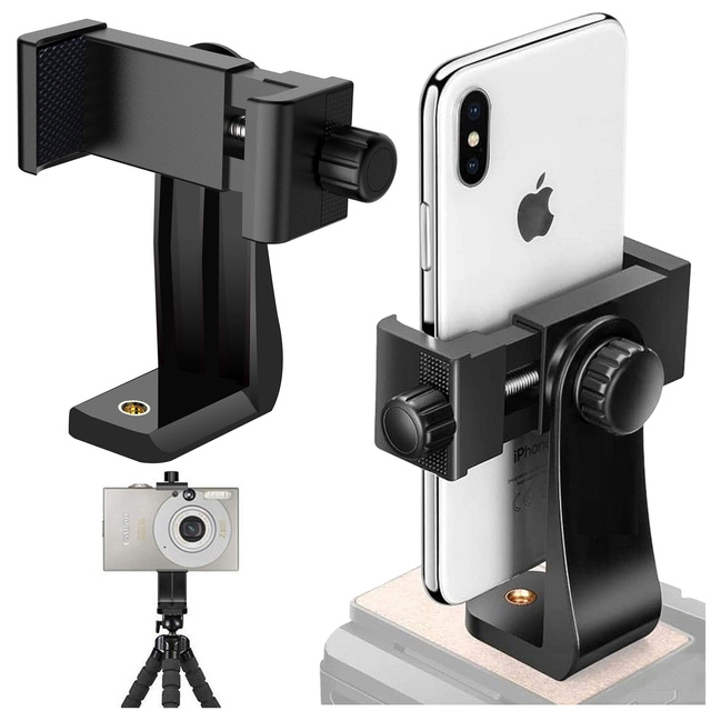 Alogy Uchwyt mocowanie adapter 360 na telefon do statywu selfie stick 1/4 czarny