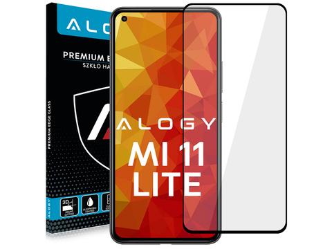 Alogy Szkło na ekran Full Glue case friendly do Xiaomi Mi 11 Lite Czarne