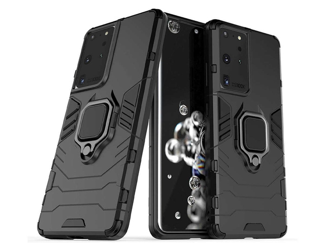 Alogy Etui na telefon Stand Ring Armor do Samsung Galaxy S21 Ultra czarne