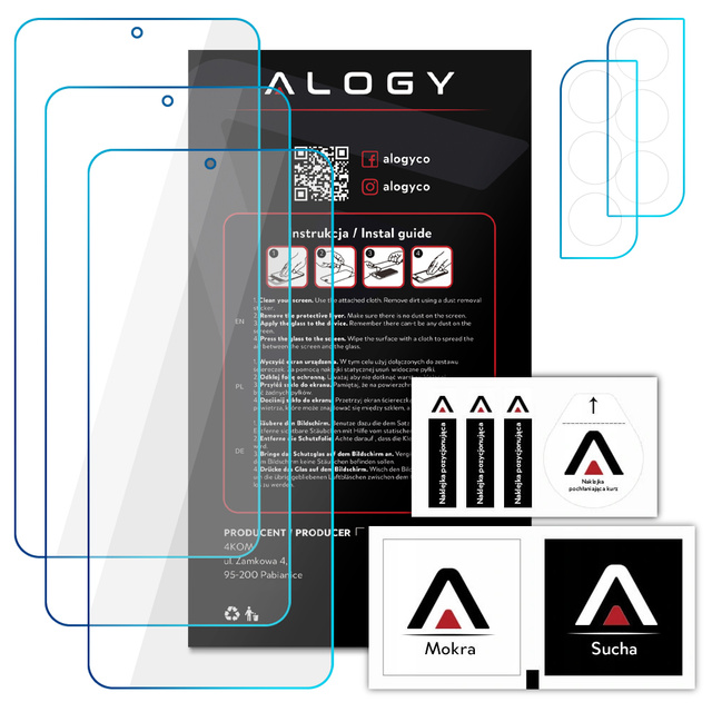 3x Szkło hartowane na ekran 9h + 2x Szkło na obiektyw Alogy Glass Pack do Samsung Galaxy S21 FE